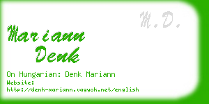 mariann denk business card